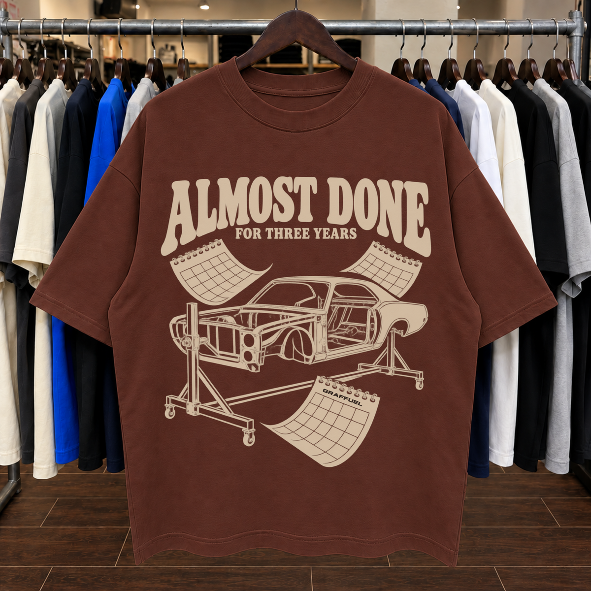 ALMOST DONE FOR THREE YEARS. - Tee Oversized