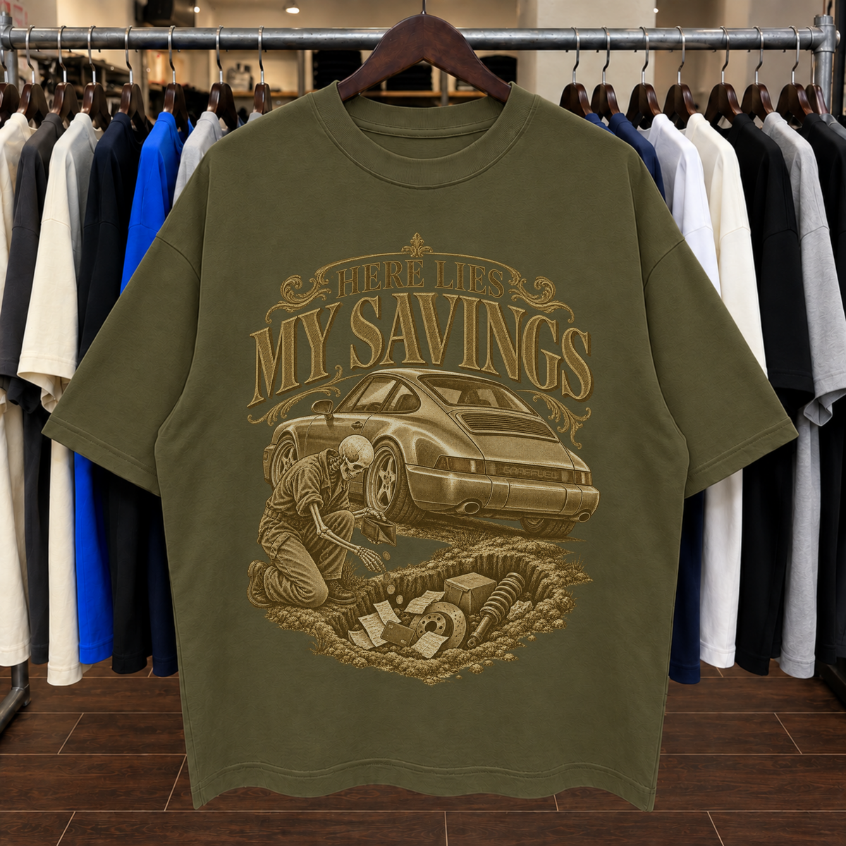 AQUÍ YACEN MIS AHORROS - Camiseta Oversized