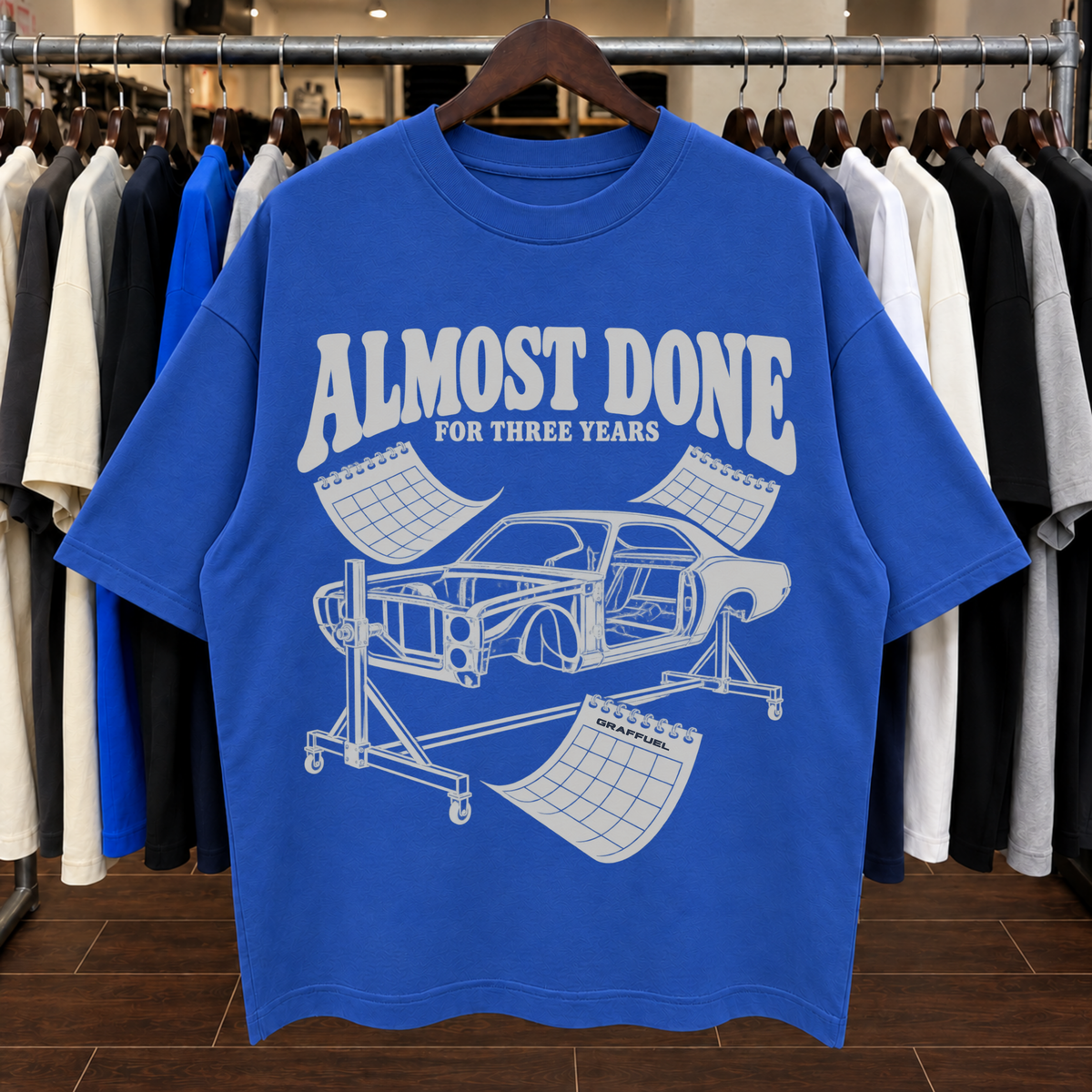 ALMOST DONE FOR THREE YEARS. - Tee Oversized
