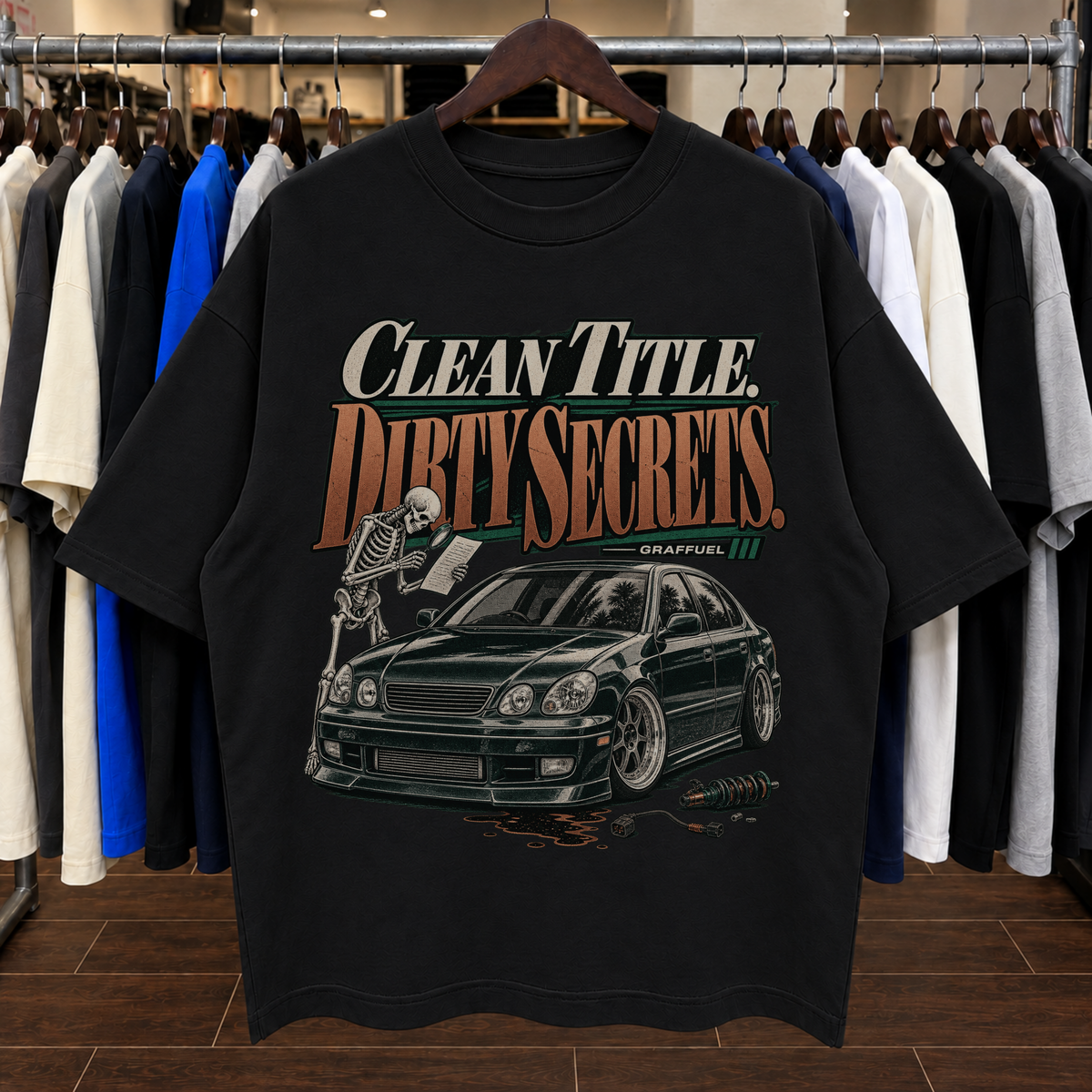 CLEAN TITLE. DIRTY SECRETS. - Tee Oversized