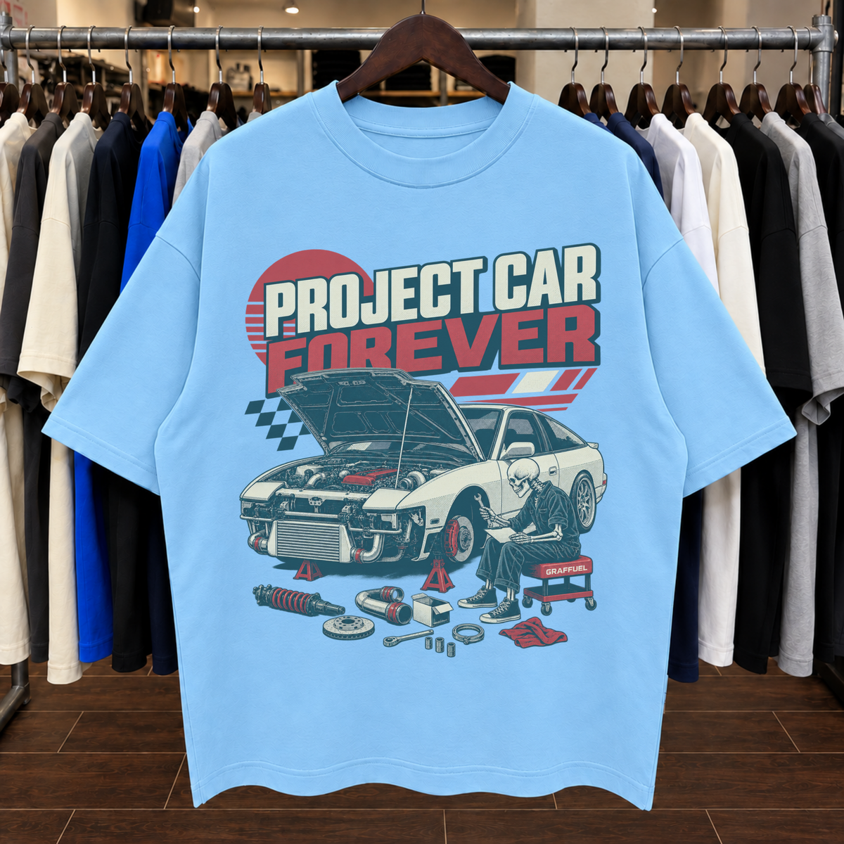 PROJECT CAR FOREVER. - Camiseta Oversize