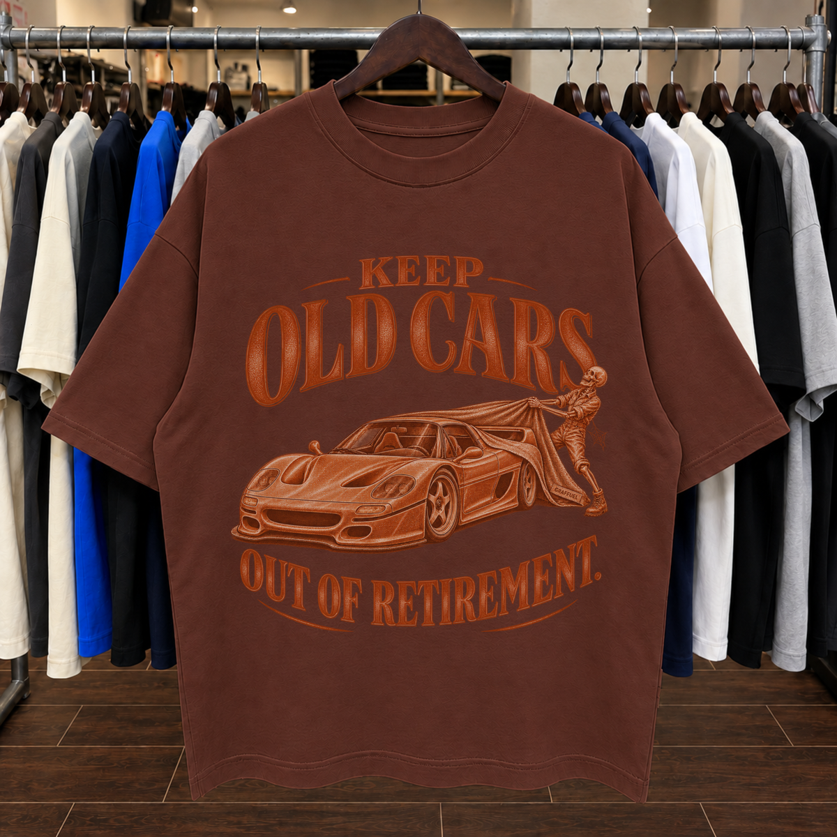 MANTENGAN LOS COCHES VIEJOS FUERA DE LA JUBILACIÓN - Camiseta Oversized