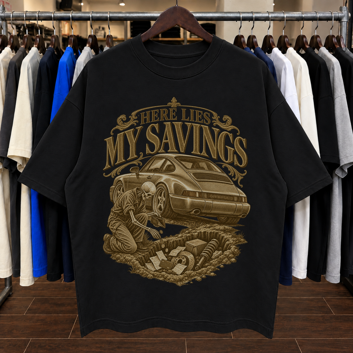 HERE LIES MY SAVINGS - Tee Oversized
