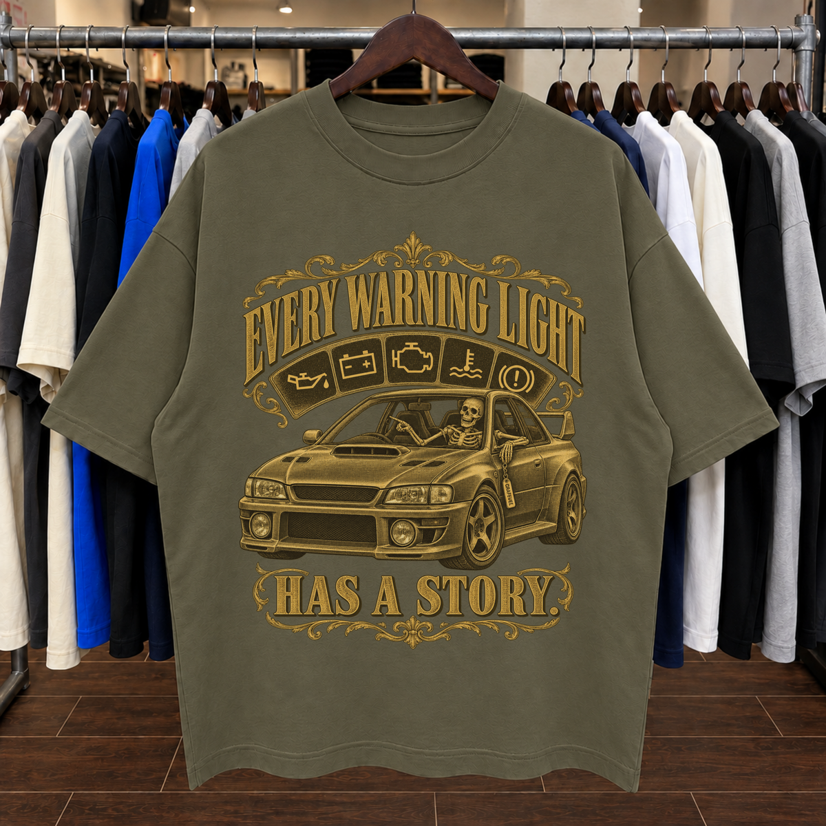 EVERY WARNING LIGHT HAS A STORY. - Tee Oversized
