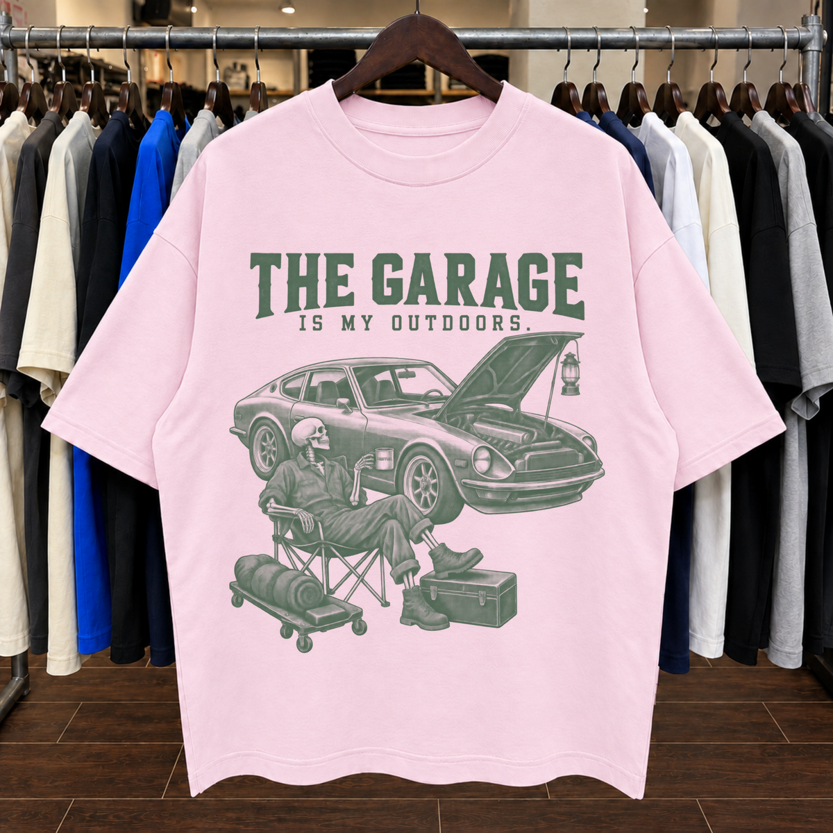EL GARAJE ES MI ESPACIO AL AIRE LIBRE - Camiseta Oversized