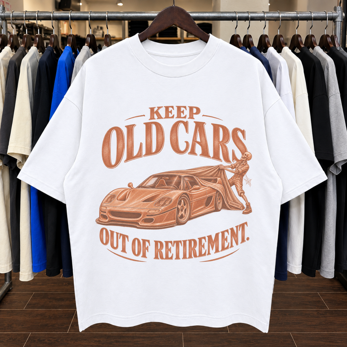MANTENGAN LOS COCHES VIEJOS FUERA DE LA JUBILACIÓN - Camiseta Oversized