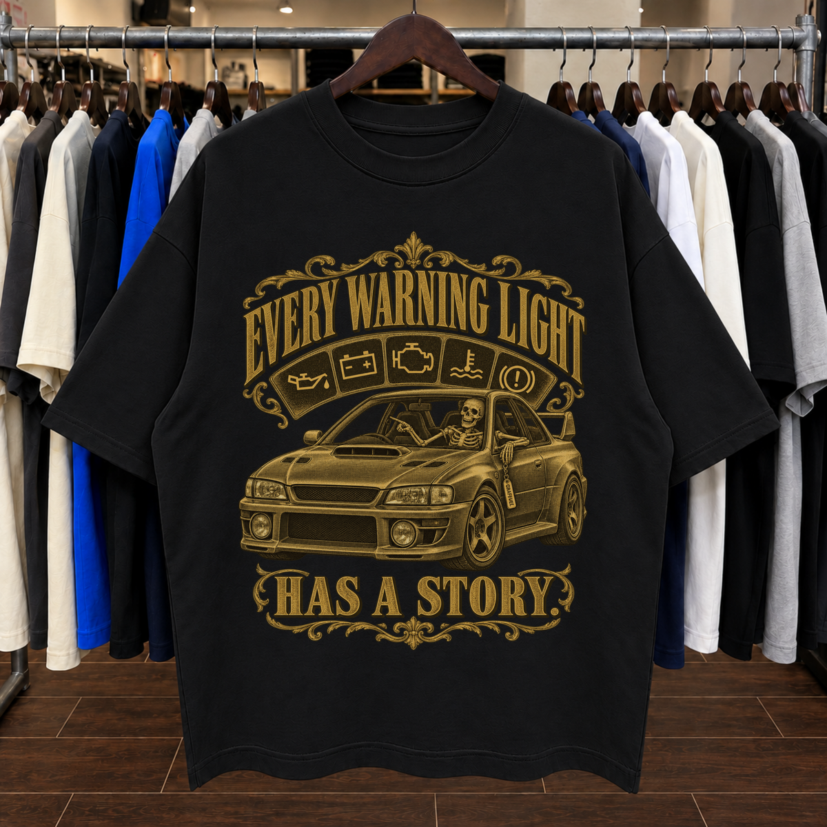 EVERY WARNING LIGHT HAS A STORY. - Tee Oversized