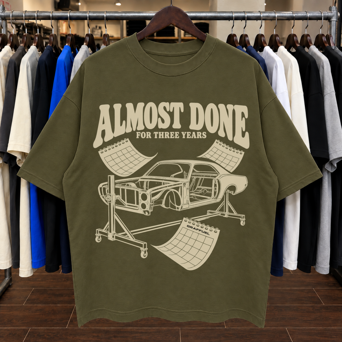 ALMOST DONE FOR THREE YEARS. - Tee Oversized