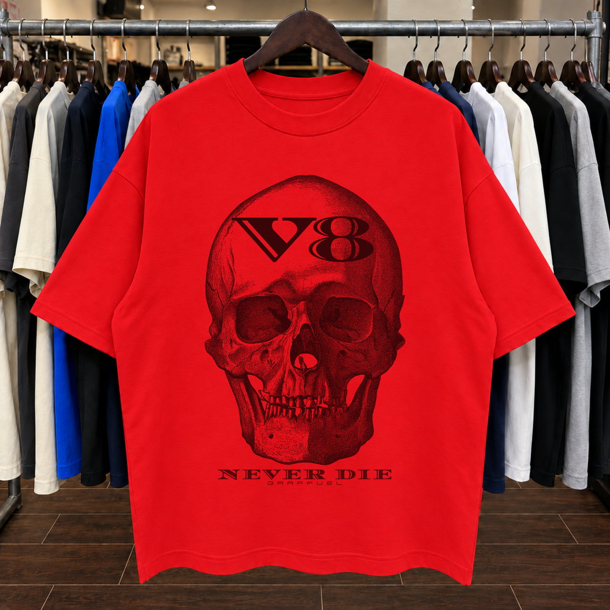 V8 NEVER DIE - Tee Oversized