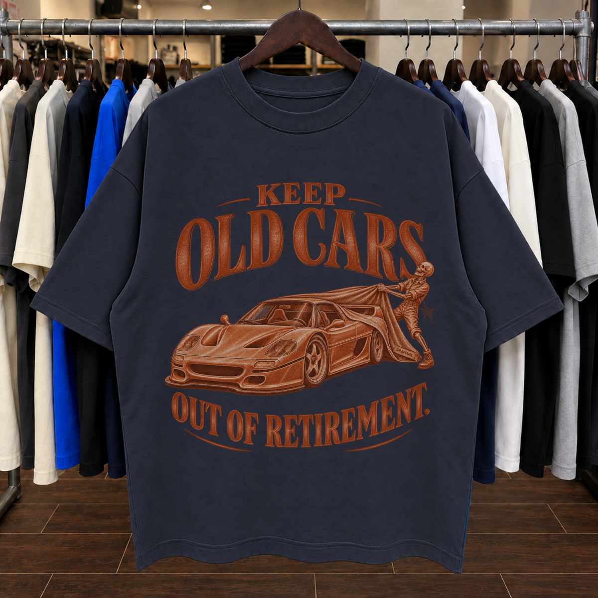 MANTENGAN LOS COCHES VIEJOS FUERA DE LA JUBILACIÓN - Camiseta Oversized