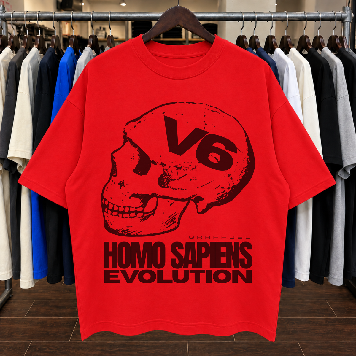V6 EVOLUCIÓN HOMO SAPIENS - Camiseta Oversize