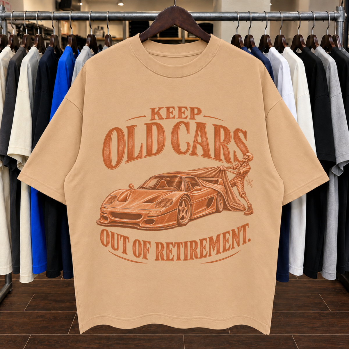 MANTENGAN LOS COCHES VIEJOS FUERA DE LA JUBILACIÓN - Camiseta Oversized
