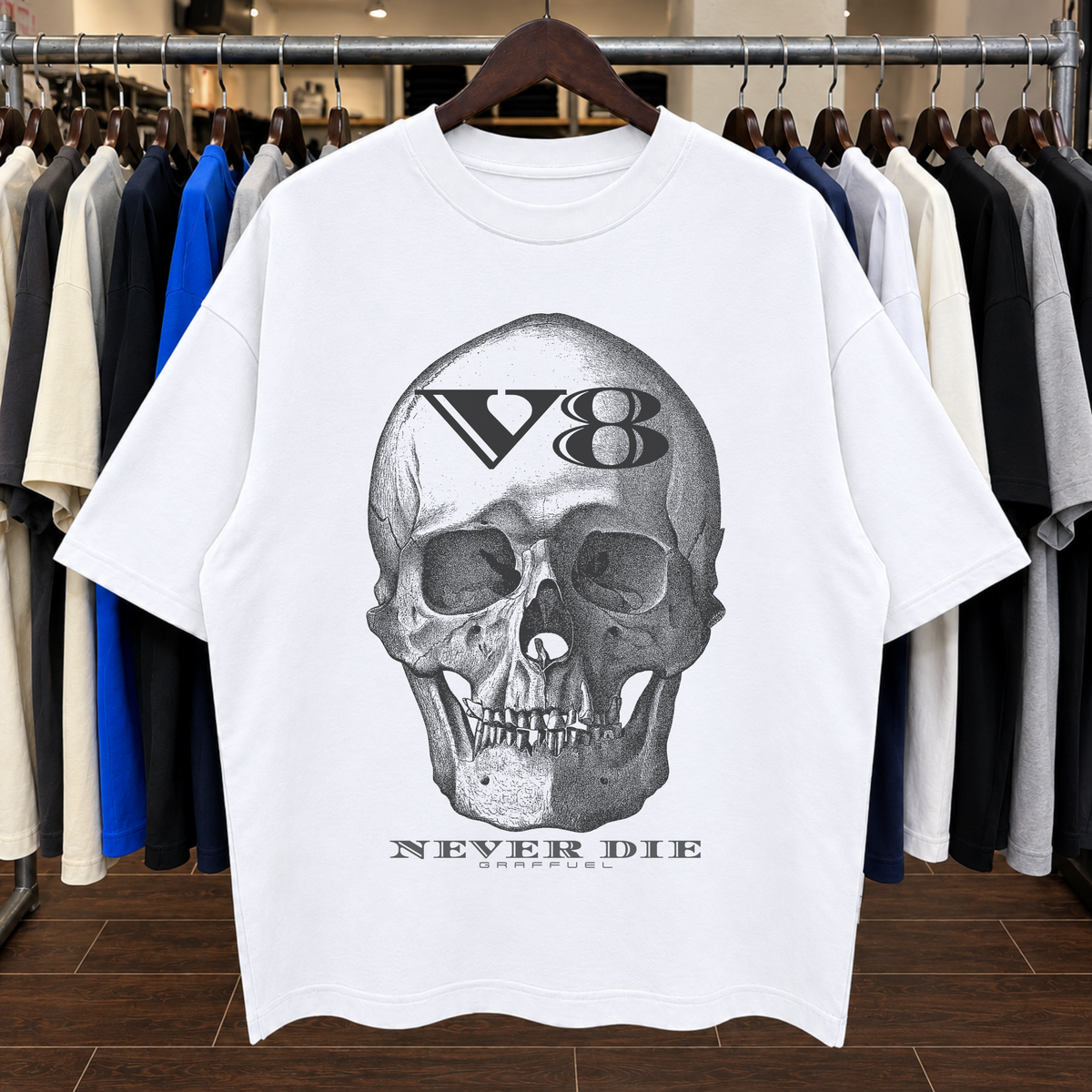 V8 NEVER DIE - Tee Oversized
